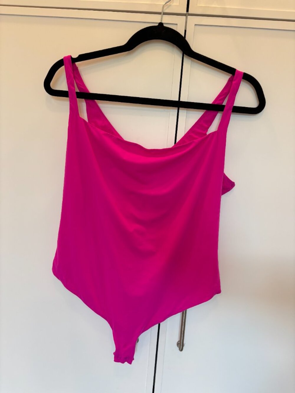 Skims Square Neck Bodysuit Neon Pink 4X